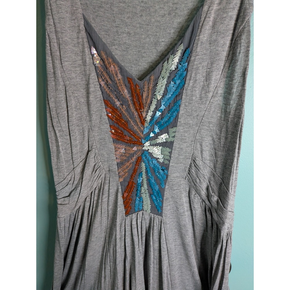 Topshop Gray Sequin Sunburst Bubble Hem Mini Dress Sleeveless US 6 10C07VGYM